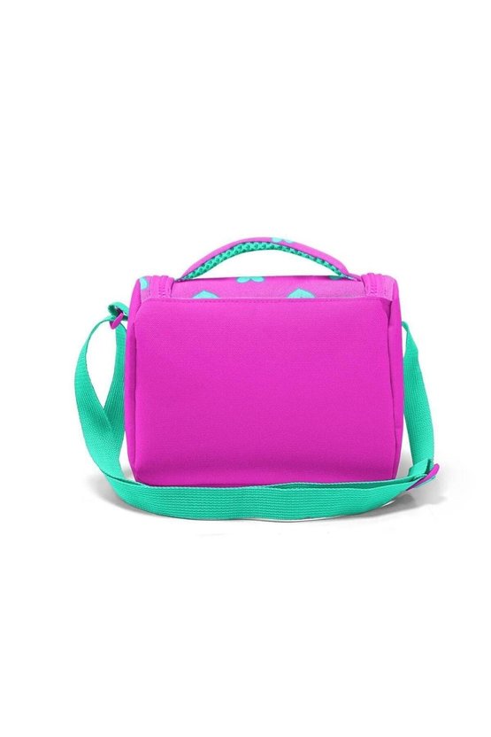 Kids Neon Pembe Su Yeşili Kalp Desen Kalemlik,Beslenme,3’lü Okul Çanta Seti GOSET0123113