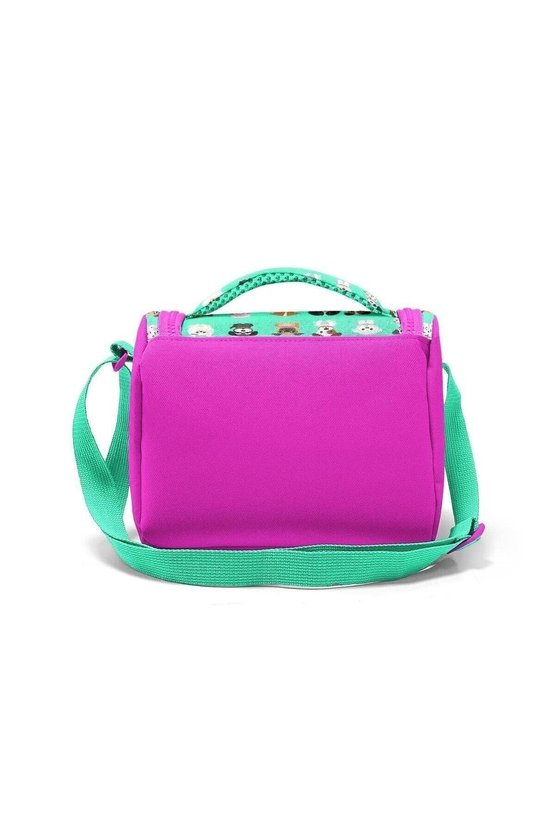 Kids Su Yeşili Neon Pembe Köpek Desenli 3’lü Okul Çanta Seti SET0123465