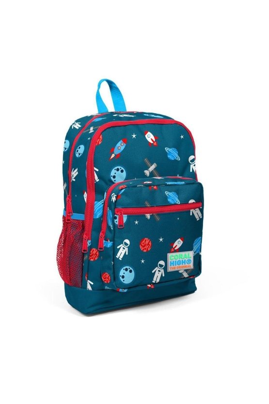 Kids Civit Kırmızı Uzay Desenli Kalemlik,Beslenme,3’lü Okul Çanta Seti GOSET0123116