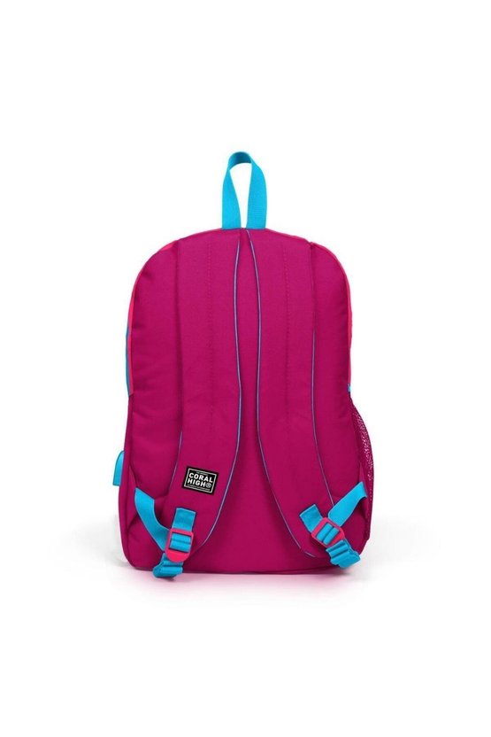 Sport Neon Mercan Kızıl USBli Dört Bölmeli Sırt Çantası 23450