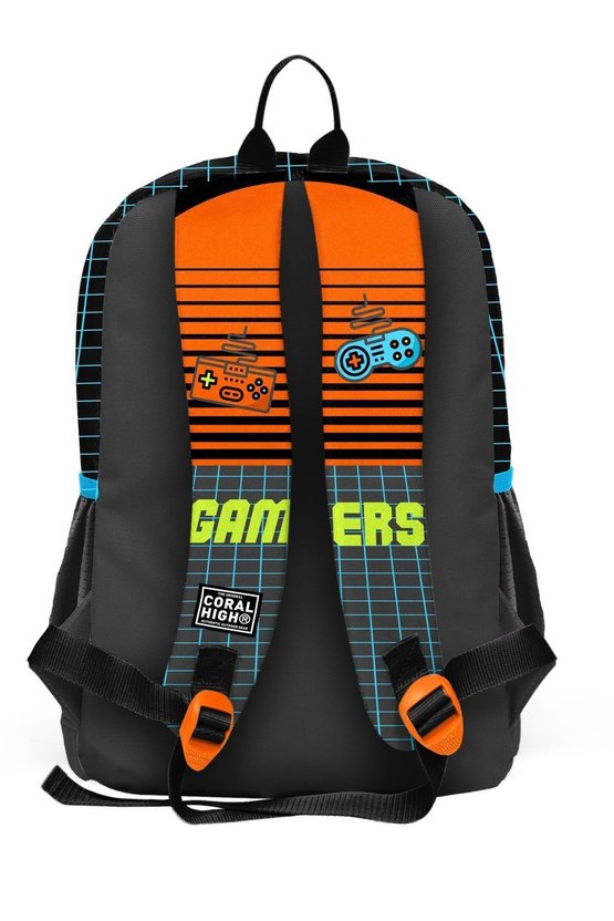 Kids Okul Çantası Gri Turuncu Gamer 23746