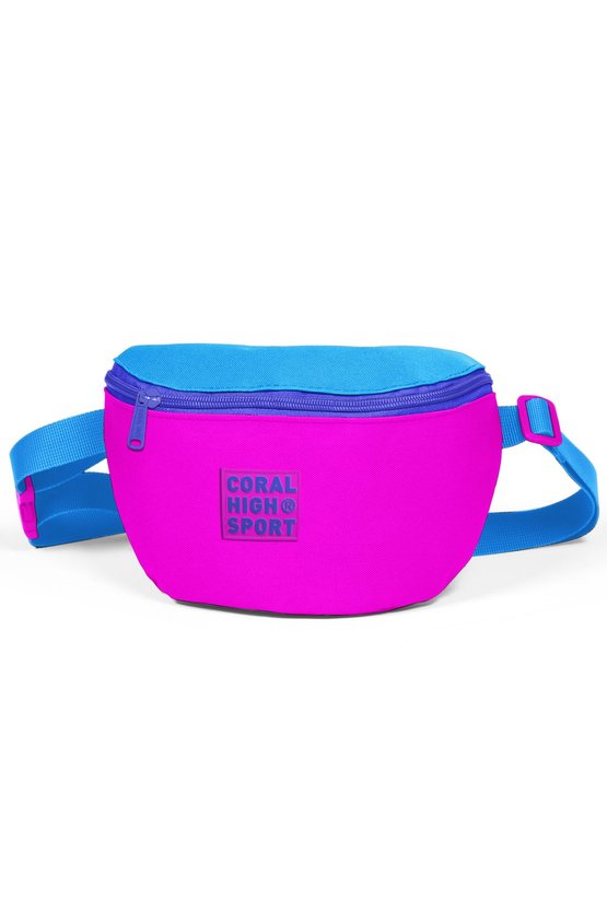 Sport Pembe-mavi Iki Bölmeli Bel Çantası
