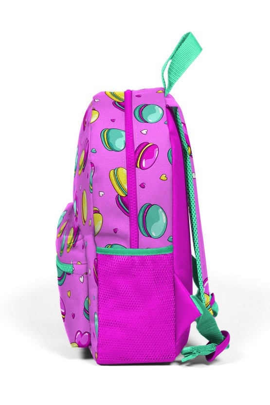 Kids Açık Pembe Makaron Desenli Iki Bölmeli Yuva Sırt Çantası 23325