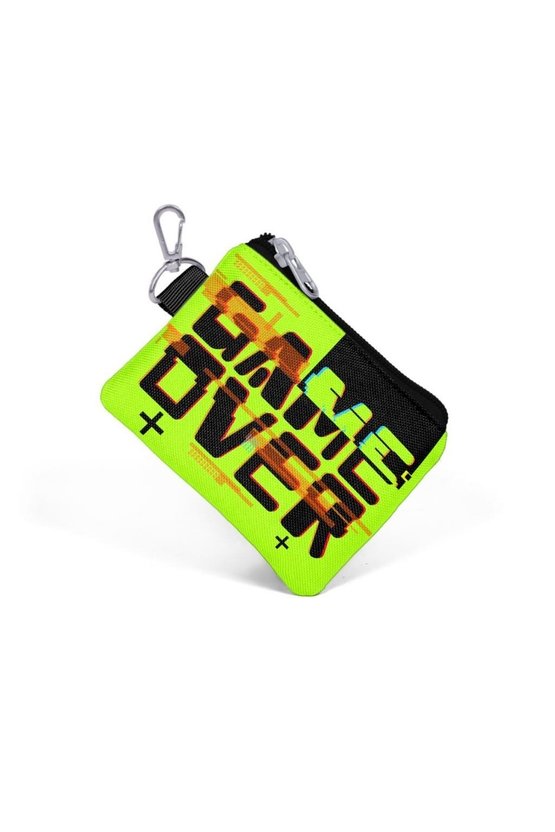 Kids Siyah Neon Sarı Game Over Desenli Bozuk Para Çantası 21828