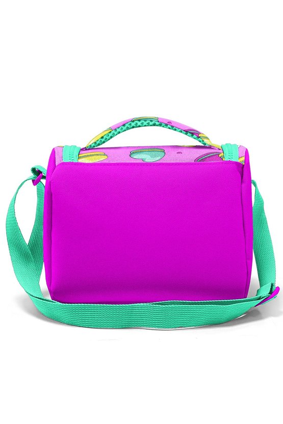 Kids Açık Pembe Su Yeşili Makaron Desenli Thermo Beslenme Çantası 11701