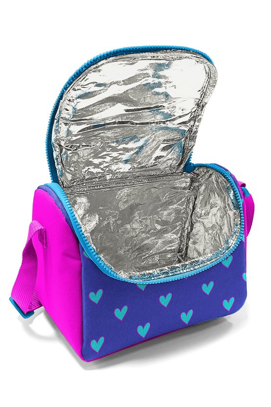 Kids Lavanta Pembe Kalp Desenli Thermo Beslenme Çantası 11706