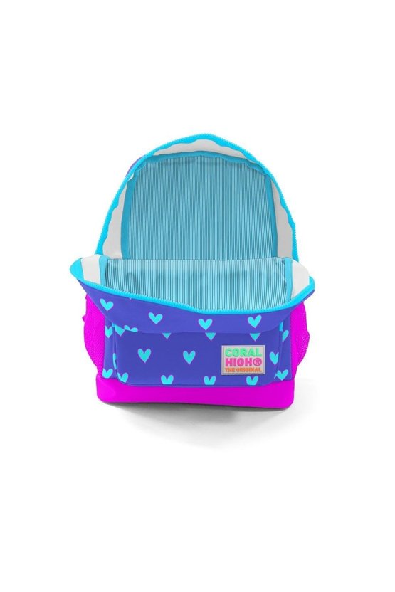 Kids Lavanta Pembe Kalp Desenli Iki Bölmeli Okul Sırt Çantası 23606