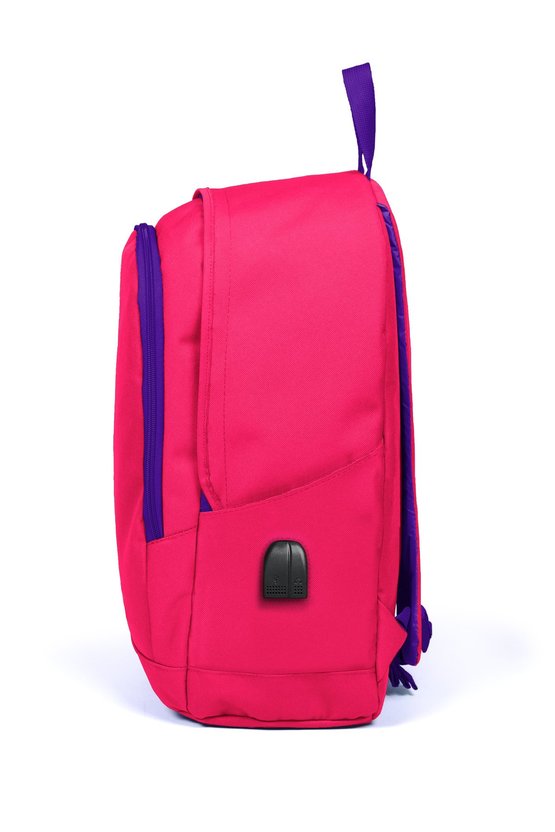 Sport Neon Mercan Üç Bölmeli Usb Şarjlı Kulaklık Çıkışlı Sırt Çantası 23235