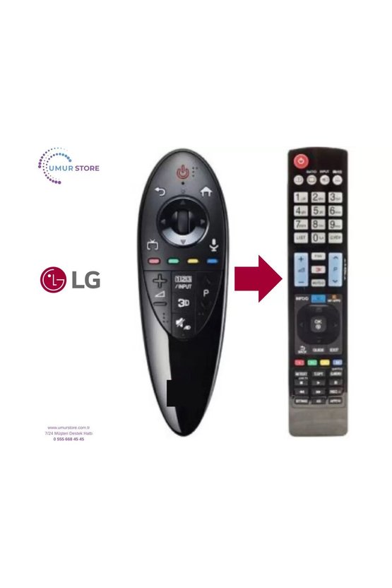 LG İle Uyumlu AN-MR 500 Yedek Televizyon Kumandası