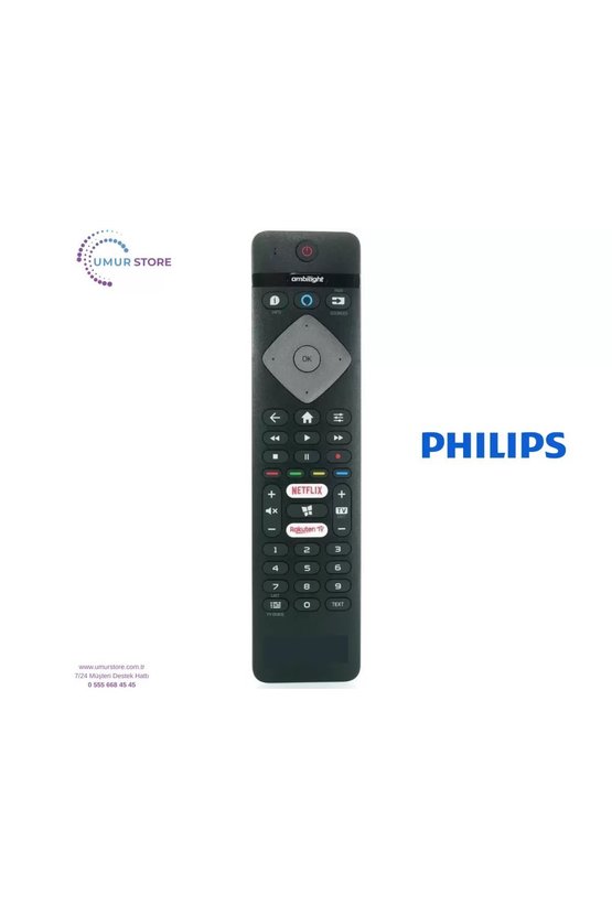Philips İle Uyumlu Model 65PUS780562 Mikrofonlu Smart Tv Kumanda