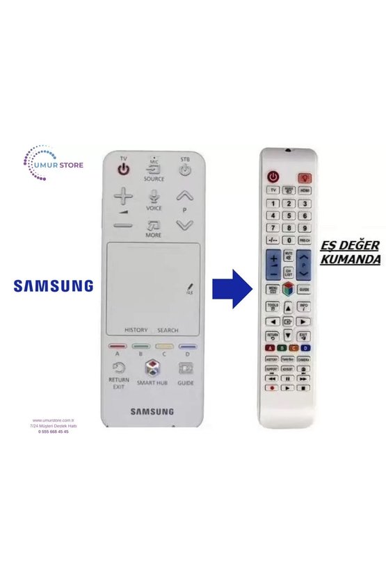 SAMSUNG İle Uyumlu Akıllı AA59-00775A Beyaz AA59-00774A – Yedek Kumandası