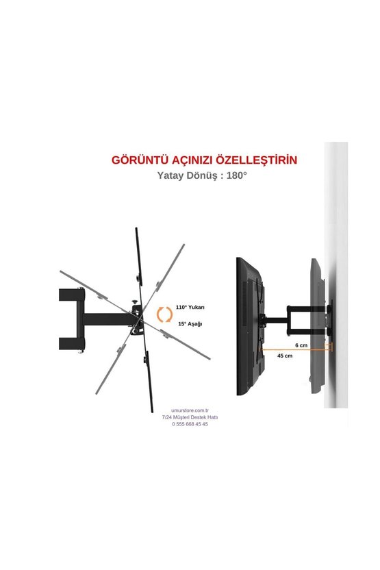 TCL 55T7B 55 139 Ekran Lcd Led Televizyon Hareketli Askı Aparatı