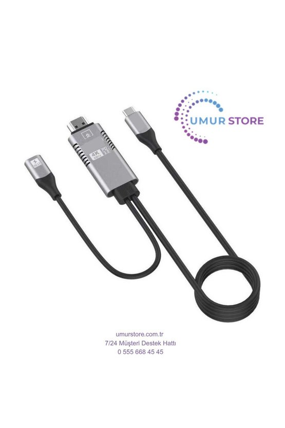 Type-C To HDMI 4K Kablo Pd 3.0 Görüntü Aktarım Kablosu