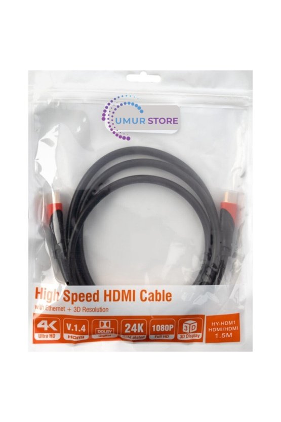 1.5m HDMI Altın Uçlu 24K 1.4 Ver. 3D Kablosu
