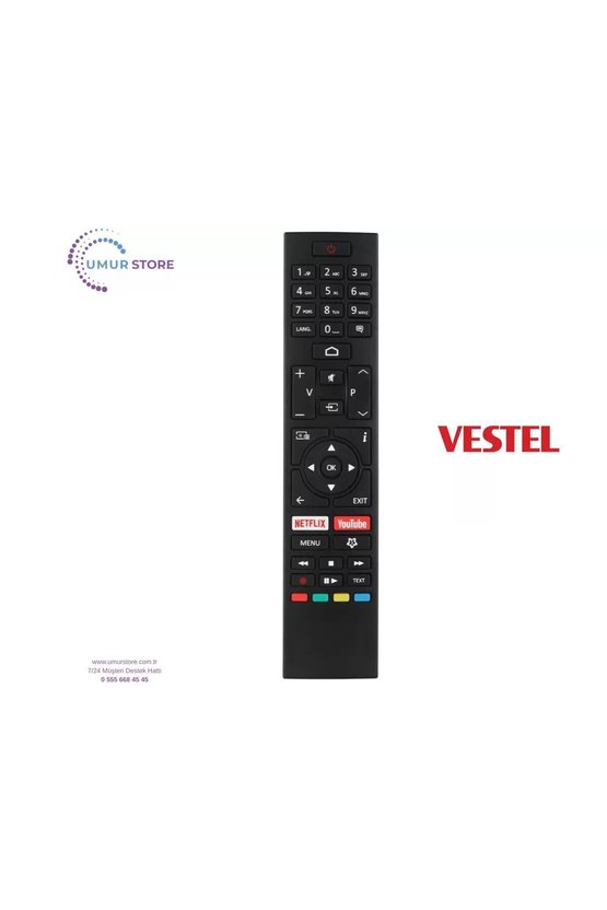 Vestel İle Uyumlu 50UA9600 4K Android Smart LED TV Kumandası – Mikrofonsuz