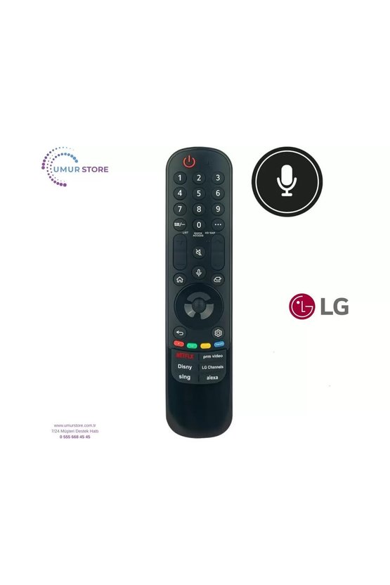 LG İle Uyumlu Model OLED65C14LB Mikrofonlu Smart Tv Kumanda