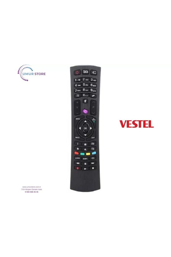 Vestel İle Uyumlu 48FD5400 Uydu Alıcılı LED TV Kumandası