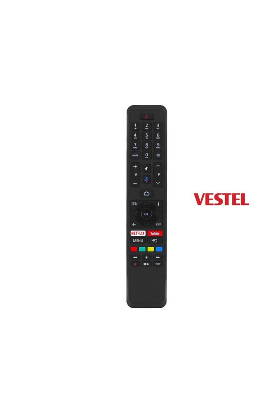 Vestel İle Uyumlu V2 Netflix Youtube Tuşlu Televizyon Kumandası -Ses Komutlu