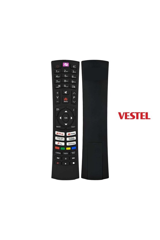 Vestel İle Uyumlu Netflix Youtube Twich Medion Tuşlu Akıllı Televizyon Kumandası