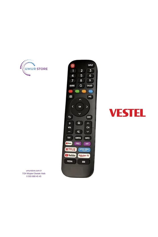 Vestel İle Uyumlu 43FV9750 Smart Vidaa TV Kumanda-Mikrofonsuz