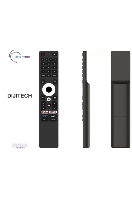 Dijitech İle Uyumlu Model 65DJQ12000 Smart Tv Kumandası-Mikrofonsuz