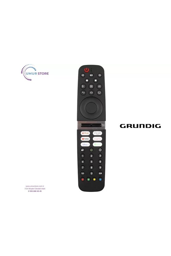 Grundig İle Uyumlu 43 GGU 7900 B Android Tv Kumandası-Mikrofonsuz