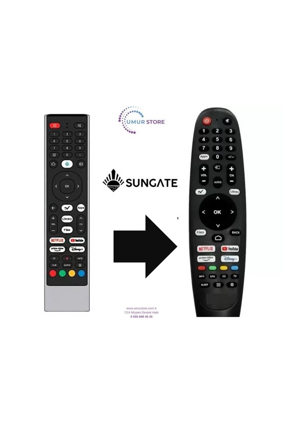 Sungate İle Uyumlu Hiking Smart Tv Kumandası