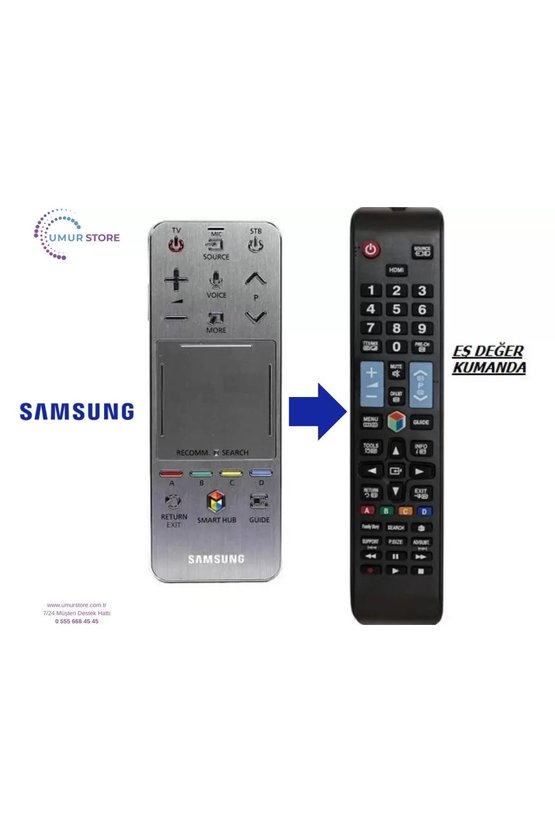 SAMSUNG İle Uyumlu Dokunmatik Akıllı Smart AA59-00759A-Yedek Kumandası