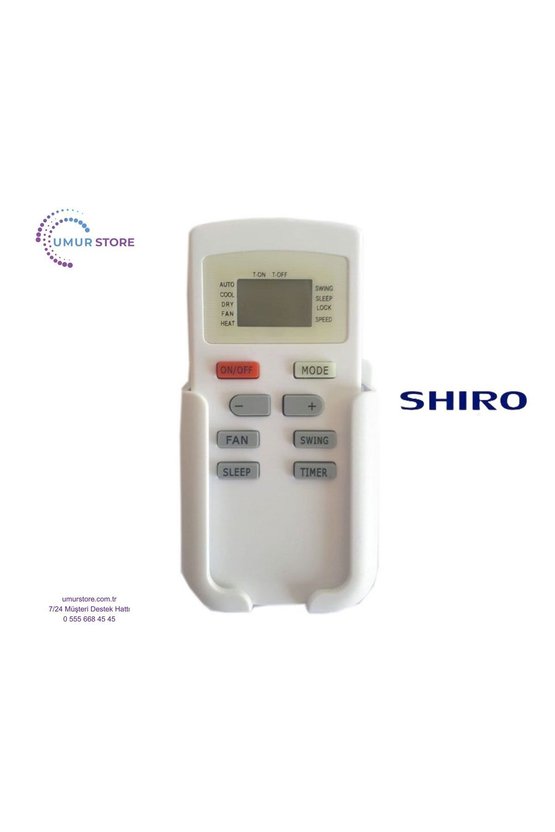 Shiro SHR-09INVDMB Klima Kumandası- Duvar Askı Aparatı Hediyeli