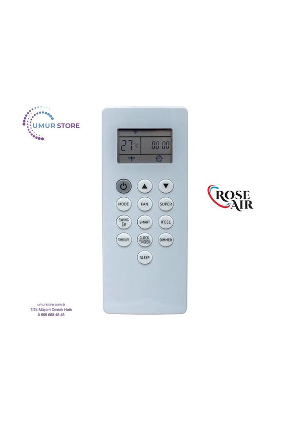 RoseAir AST-18UW4RXSKE01G Uyumlu Duvar Tipi Split Klima Kumandası