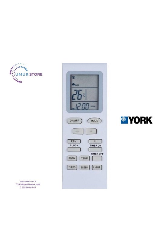 York YAP1F2 Uyumlu Klima Kumandası-Eşdeğer