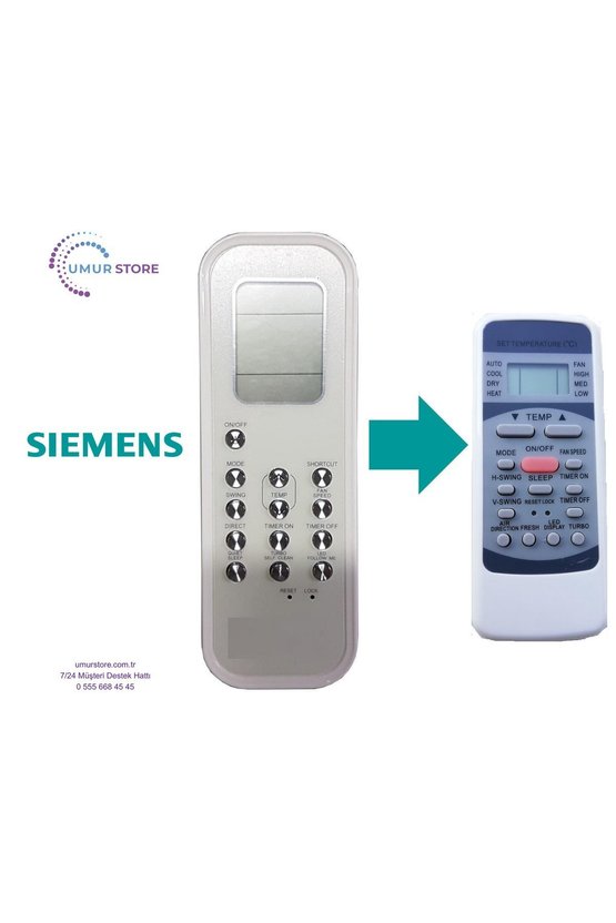 Siemens RG35A5BGEF Klima Kumandası-Eşdeğer