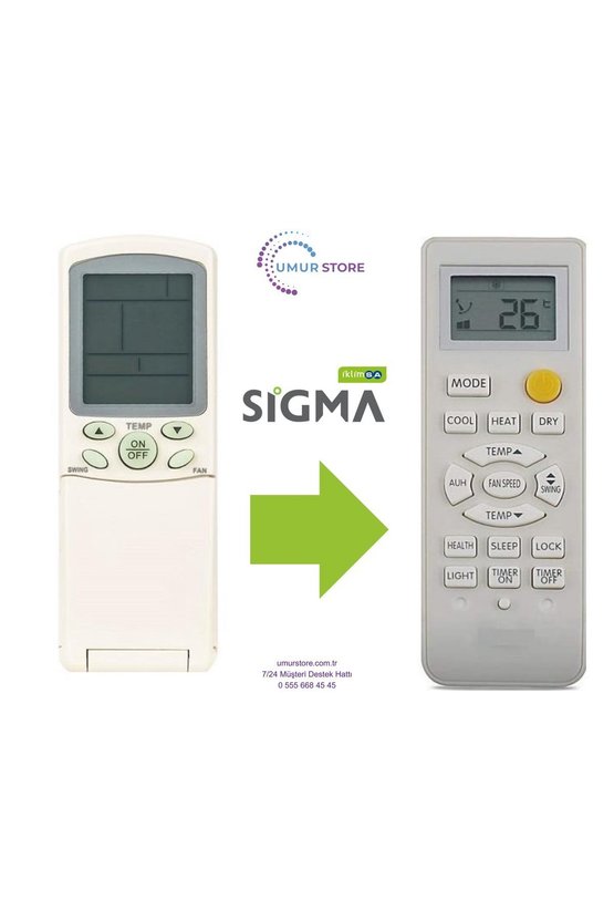 Sigma Haier York YR-H07 Uyumlu Klima Kumandası