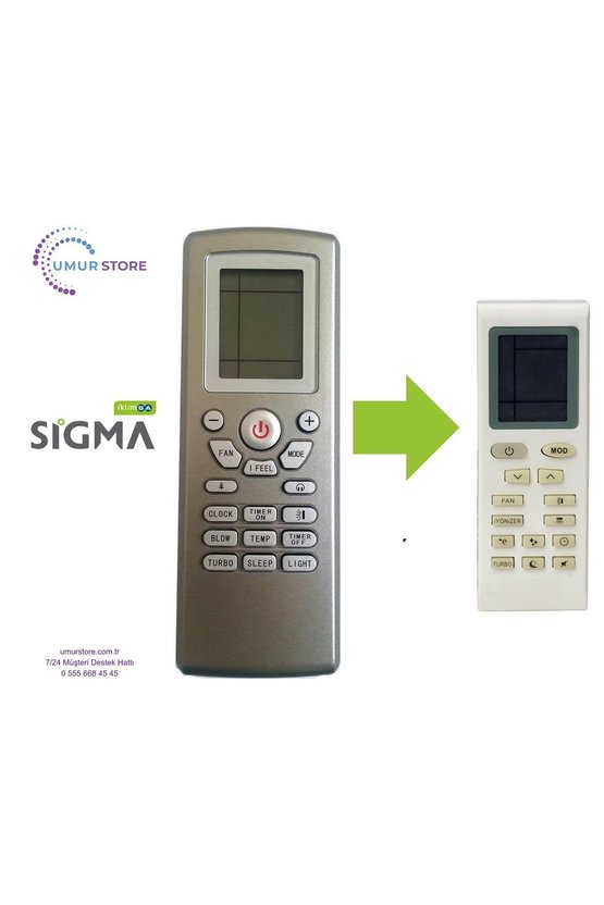 Sigma YT1FF Uyumlu Klima Kumandası