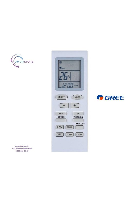 Gree YAP1F2 Uyumlu Klima Kumandası-Eşdeğer