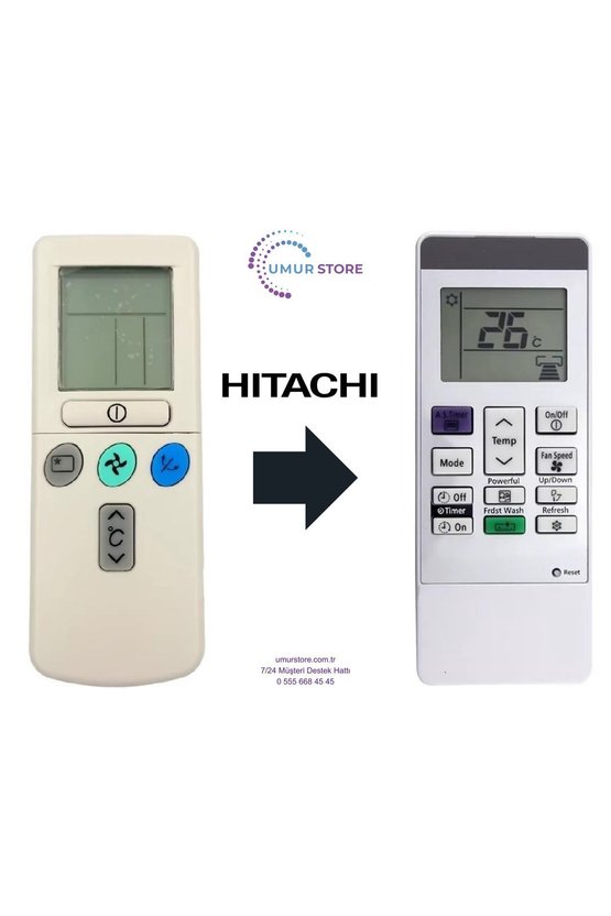 Hitachi RAR-3U4 Uyumlu Klima Kumandası