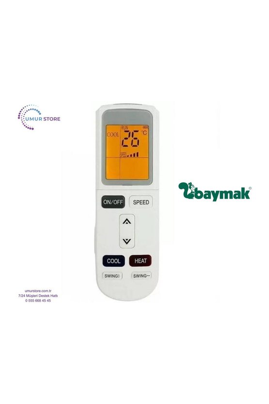 Baymak YKR-P001E Klima Kumandası-Işıklı Ekran