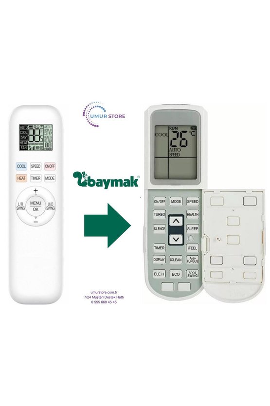 Baymak Elegant Soft Uyumlu Klima Kumandası