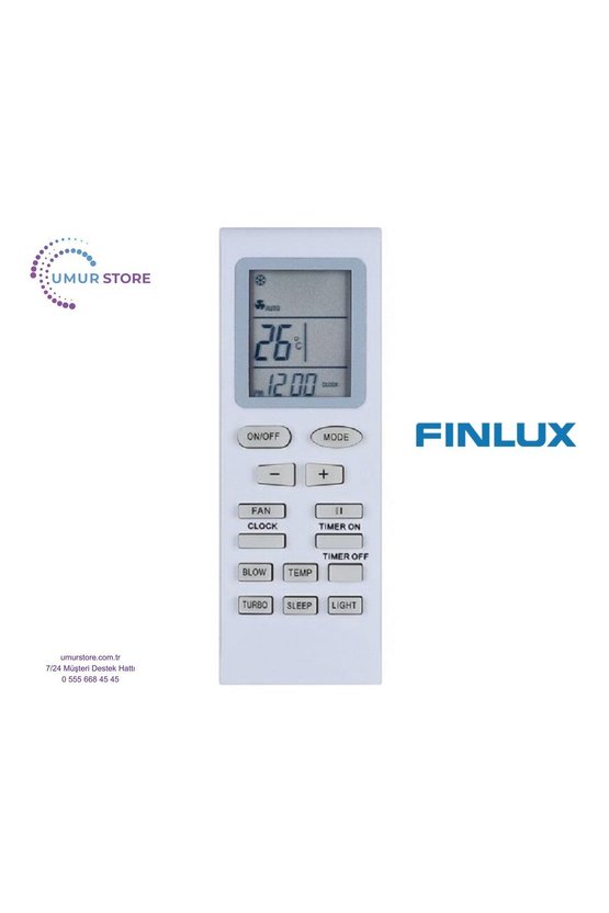 Finlux YB1F-2F Uyumlu Klima Kumandası