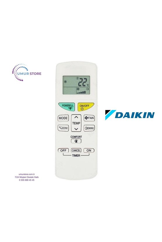 Daikin FTXF50A5V1B Uyumlu Klima Kumandası