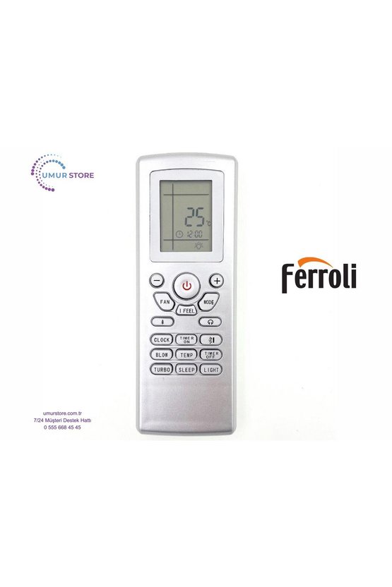 Ferroli U.I VOLEE 12 INV Uyumlu Klima Kumandası
