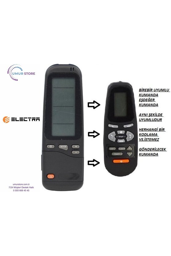 Electra Airwell Emailair Elco YKR-F 010 Uyumlu Klima Kumandası
