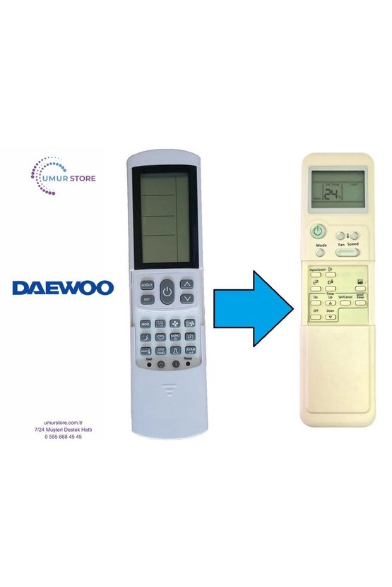 Daewoo Inverter Klima Uyumlu Kumanda