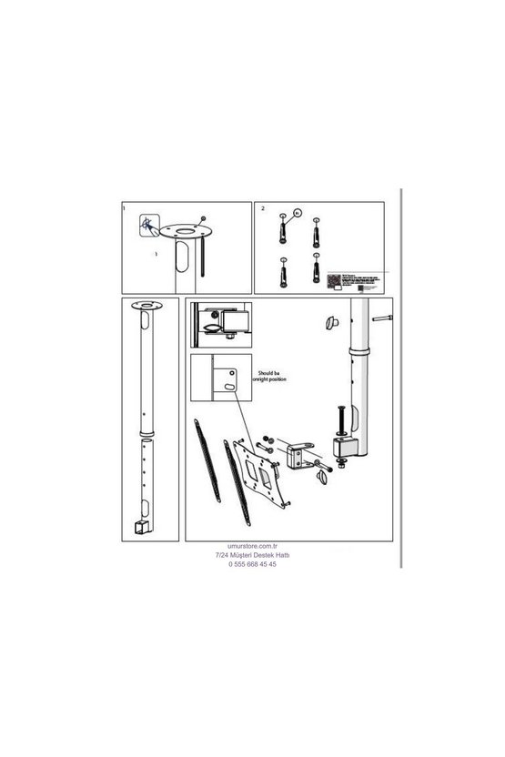 Sunny SN32DAL04 32 81 Ekran Uydu Alıcılı HD Ready Lcd Led Televizyon Hareketli Tavan Askı Aparatı