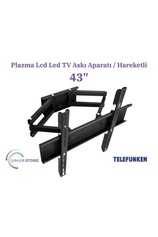 Telefunken 43TU9090 4K Ultra HD Android 108109 Ekran Lcd Led TV Hareketli Duvar Askı Aparatı