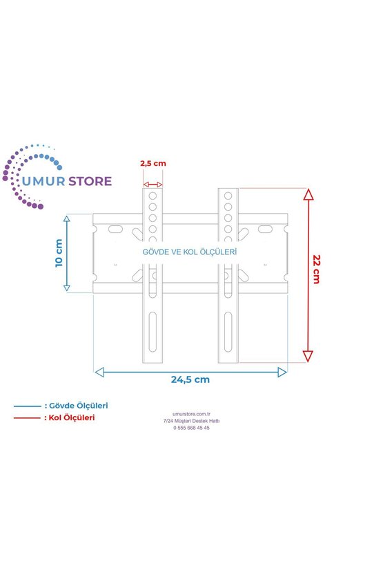 SN32DAL040206 32 Uydu Alıcılı 19- 43 inç Lcd Led Ekran Tv Sabit Askı Aparatı