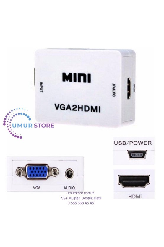 Vga To Hdmi Çevirici Dönüştürücü Adaptör