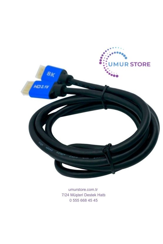 8k Ultra Hd 2.1V 48GBPS Altın Kaplama HDMI Kablo UHD 0.5 Metre