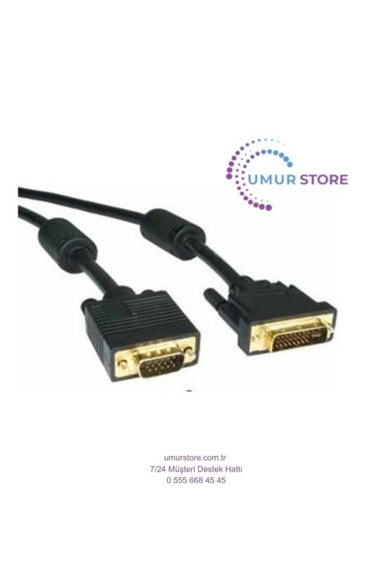 DVI VGA Kablo 1.8 Metre 24+5 DVI VGA Kablo