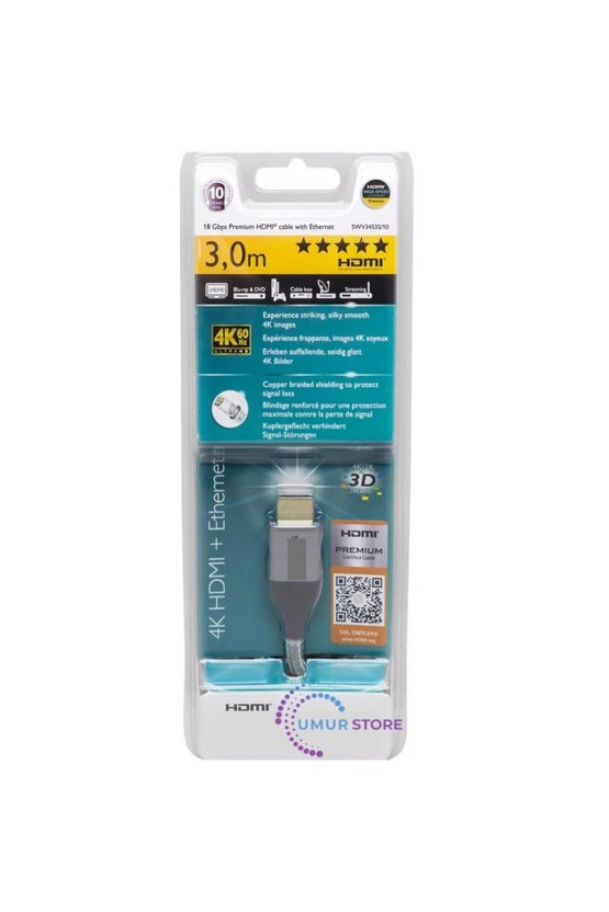 4K Premium Smart 3m HDMI Kablo